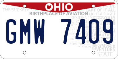 OH license plate GMW7409