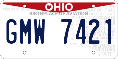 OH license plate GMW7421