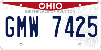 OH license plate GMW7425