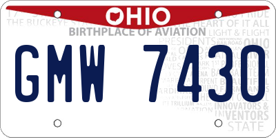 OH license plate GMW7430