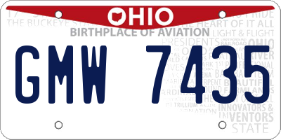 OH license plate GMW7435