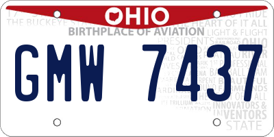OH license plate GMW7437