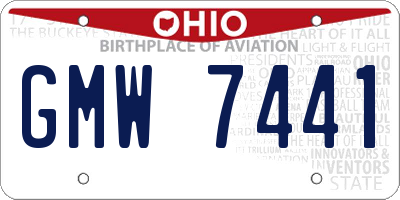 OH license plate GMW7441