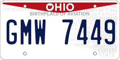 OH license plate GMW7449