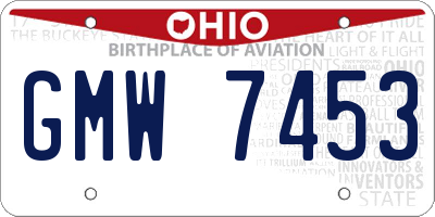 OH license plate GMW7453