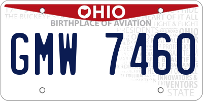 OH license plate GMW7460