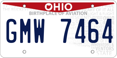 OH license plate GMW7464
