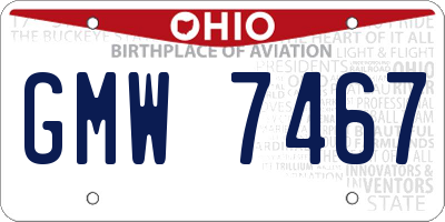 OH license plate GMW7467