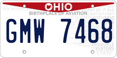 OH license plate GMW7468