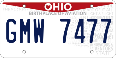 OH license plate GMW7477
