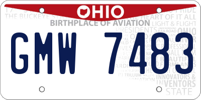 OH license plate GMW7483