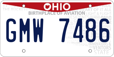 OH license plate GMW7486