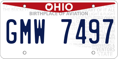 OH license plate GMW7497