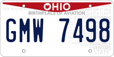OH license plate GMW7498