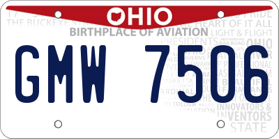 OH license plate GMW7506