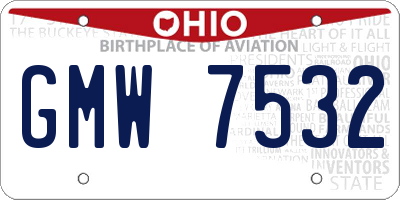 OH license plate GMW7532