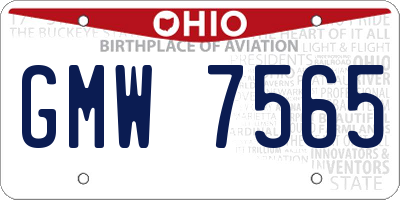 OH license plate GMW7565