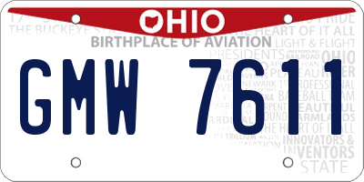 OH license plate GMW7611