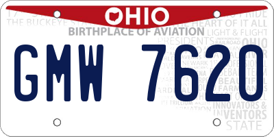 OH license plate GMW7620