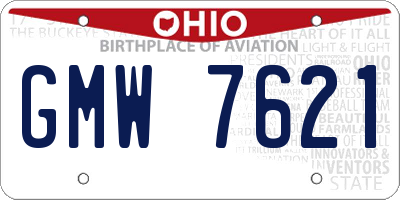 OH license plate GMW7621