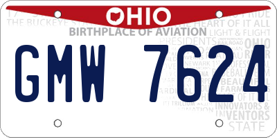 OH license plate GMW7624