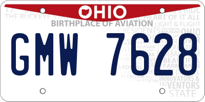 OH license plate GMW7628