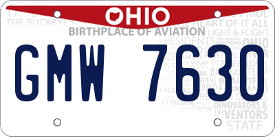OH license plate GMW7630