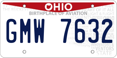 OH license plate GMW7632
