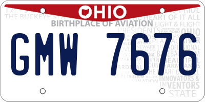 OH license plate GMW7676