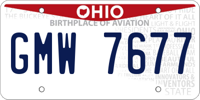 OH license plate GMW7677