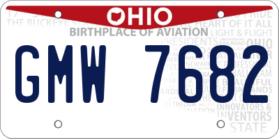 OH license plate GMW7682