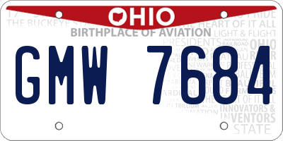 OH license plate GMW7684