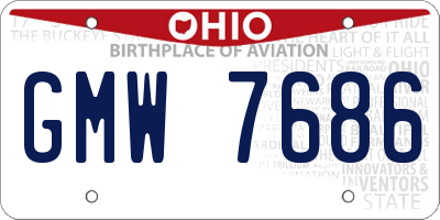 OH license plate GMW7686