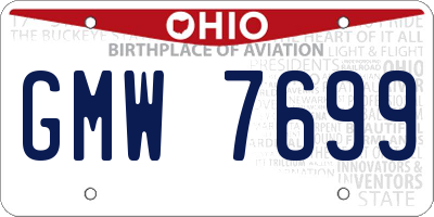 OH license plate GMW7699