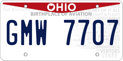 OH license plate GMW7707