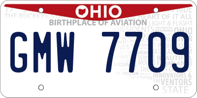 OH license plate GMW7709