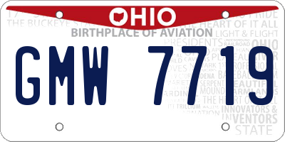OH license plate GMW7719
