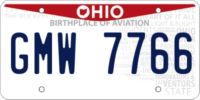 OH license plate GMW7766