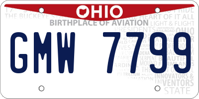 OH license plate GMW7799