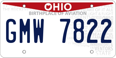OH license plate GMW7822