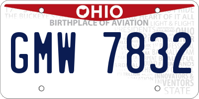 OH license plate GMW7832