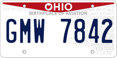 OH license plate GMW7842