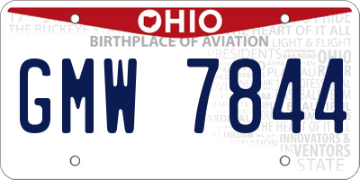 OH license plate GMW7844