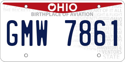 OH license plate GMW7861