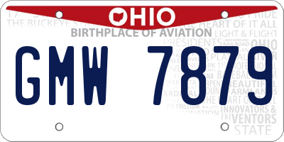 OH license plate GMW7879