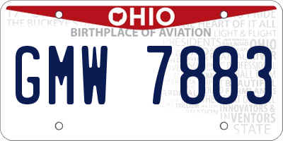 OH license plate GMW7883