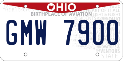 OH license plate GMW7900