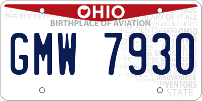 OH license plate GMW7930