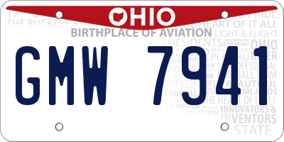OH license plate GMW7941