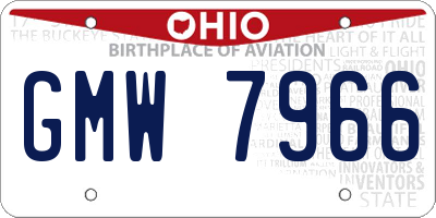 OH license plate GMW7966